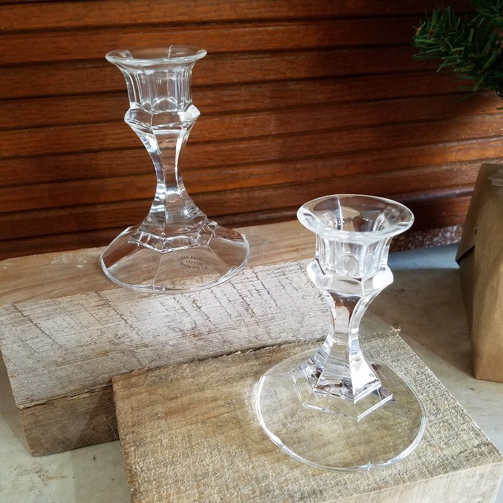 24% Lead Crystal Candle Sticks, Candle Holders, Gift for her, Romantic Gift